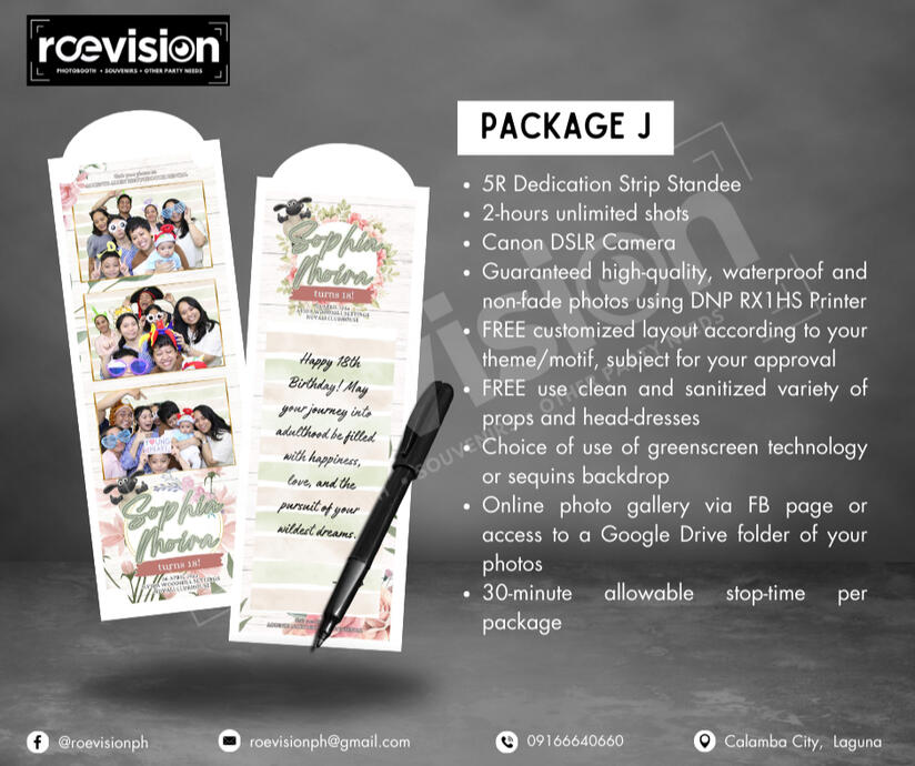 Package J: 5R Dedication Strip - Php 4,000.00 Extension: Php 1,800.00/succeeding hour
